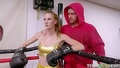 Strong teen 18+ Fucks On The Boxing Ring