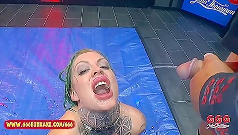 Tattooed Phoenix in piss bliss gangbang - 666Bukkake