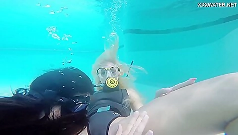 Hungarian lesbian underwater Vodichkina and Farkas