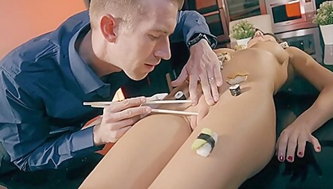 Tina Kay And Danny D In British Guy Eats Sushi From Tinas Body