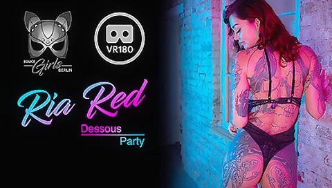 Ria Red - Dessous Party; Alt-girl Solo Striptease