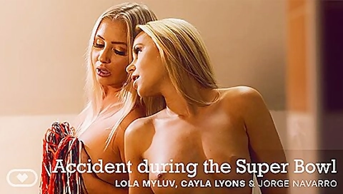 Accident During The Super Bowl With Lola Myluv And Cayla Lyons