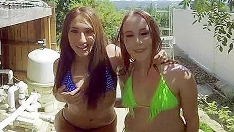 Davina Davis And Alice Coxxx In Hot Sluts Fucking The Pool Repair Man