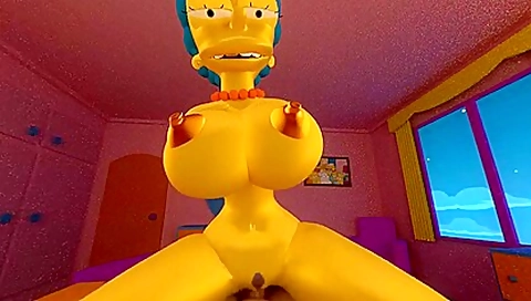 Cgi Girl - The Simpsons - Marge Pushes Her Tits Together Sex