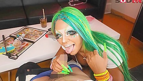 A Real-gal Hooker With Dark Skin You Can Fuck At Karaoke - Japanese Alt-girl With Wild Hair
